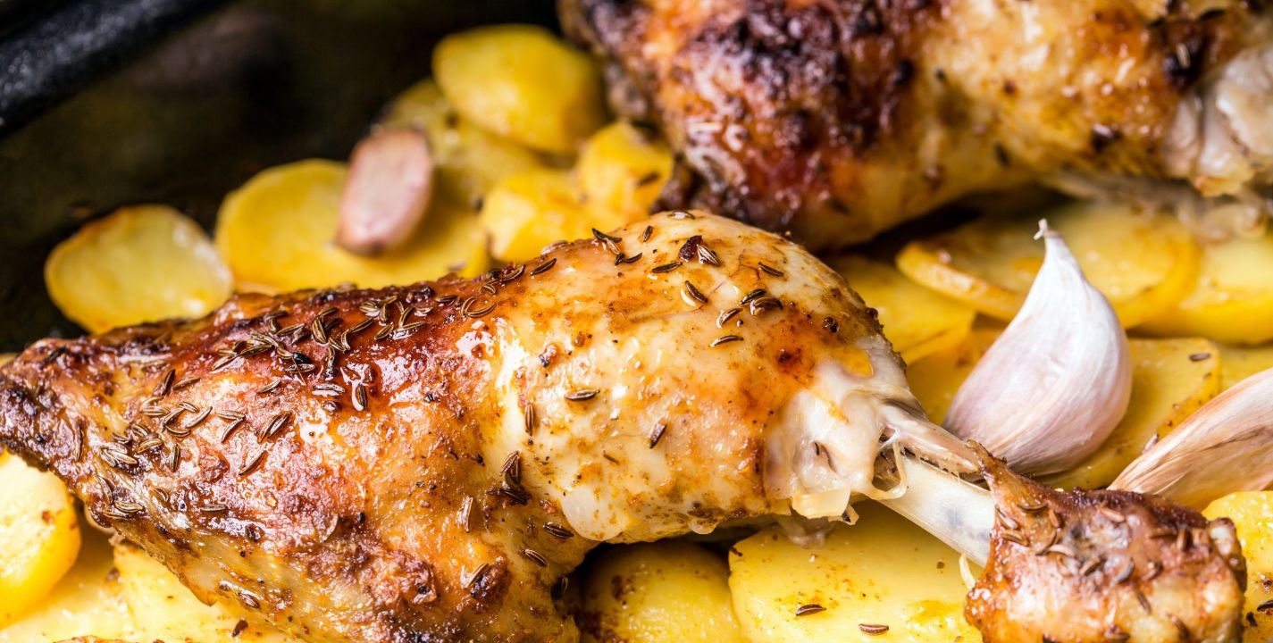 Muslos de Pollo al Horno con Papas