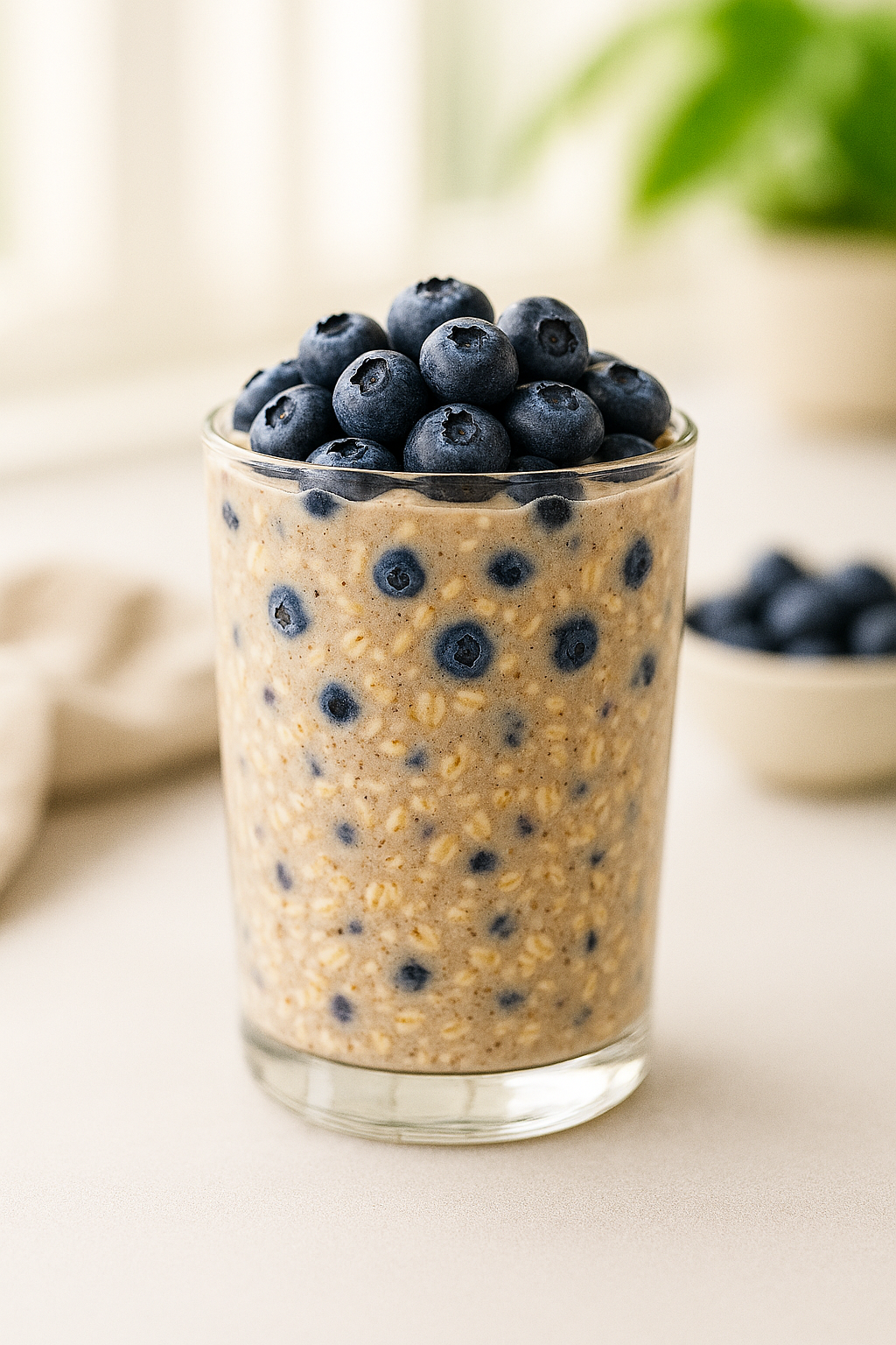 Overnight Protein Oats con Blueberries