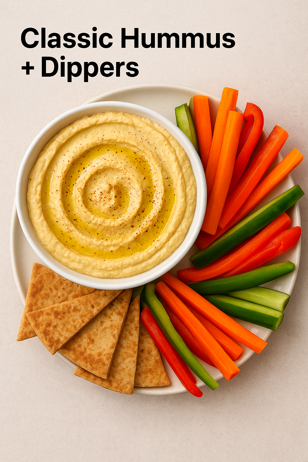 Classic Hummus + Dippers (Restaurant-Style Texture)