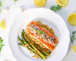 Salmon with Quinoa and Asparagus